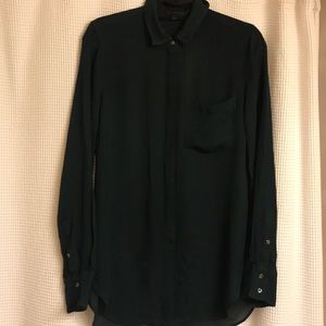 J. Crew Forest Green Button-Up Blouse